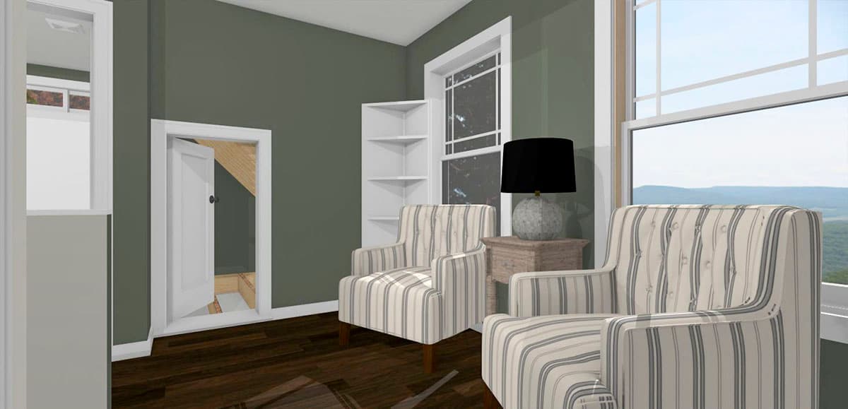 Plan 430831SNG: 1000 Square Foot 2-Bed Farmhouse Cottage with 6'-Deep Front Porch - Image #8 - Cottage, Country, Farmhouse, Modern Farmhouse, New American