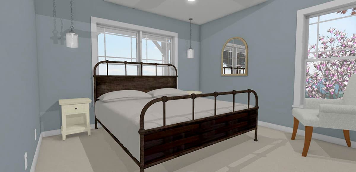 Plan 430831SNG: 1000 Square Foot 2-Bed Farmhouse Cottage with 6'-Deep Front Porch - Image #9 - Cottage, Country, Farmhouse, Modern Farmhouse, New American