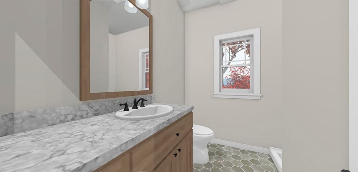 Plan 430831SNG: 1000 Square Foot 2-Bed Farmhouse Cottage with 6'-Deep Front Porch - Image #10 - Cottage, Country, Farmhouse, Modern Farmhouse, New American