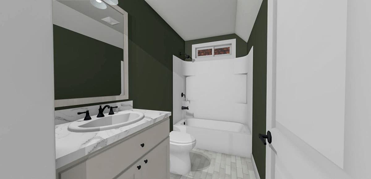 Plan 430831SNG: 1000 Square Foot 2-Bed Farmhouse Cottage with 6'-Deep Front Porch - Image #11 - Cottage, Country, Farmhouse, Modern Farmhouse, New American