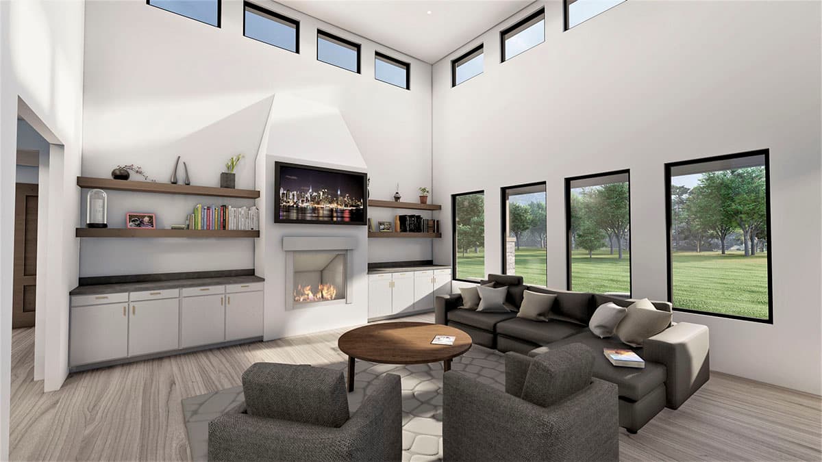 Plan 490092NAH: Modern Prairie-Style House Plan Under 2200 Square Feet with Lower Level Expansion - Image #7 - Contemporary, European, Mediterranean, Prairie, Ranch, Transitional