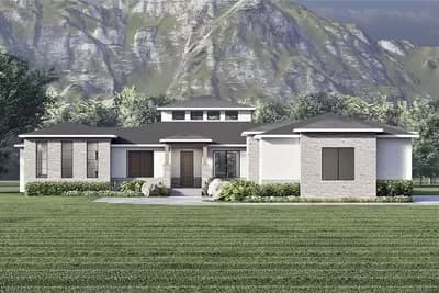 Modern Prairie-Style House Plan Under 2200 Square Feet with Lower Level Expansion