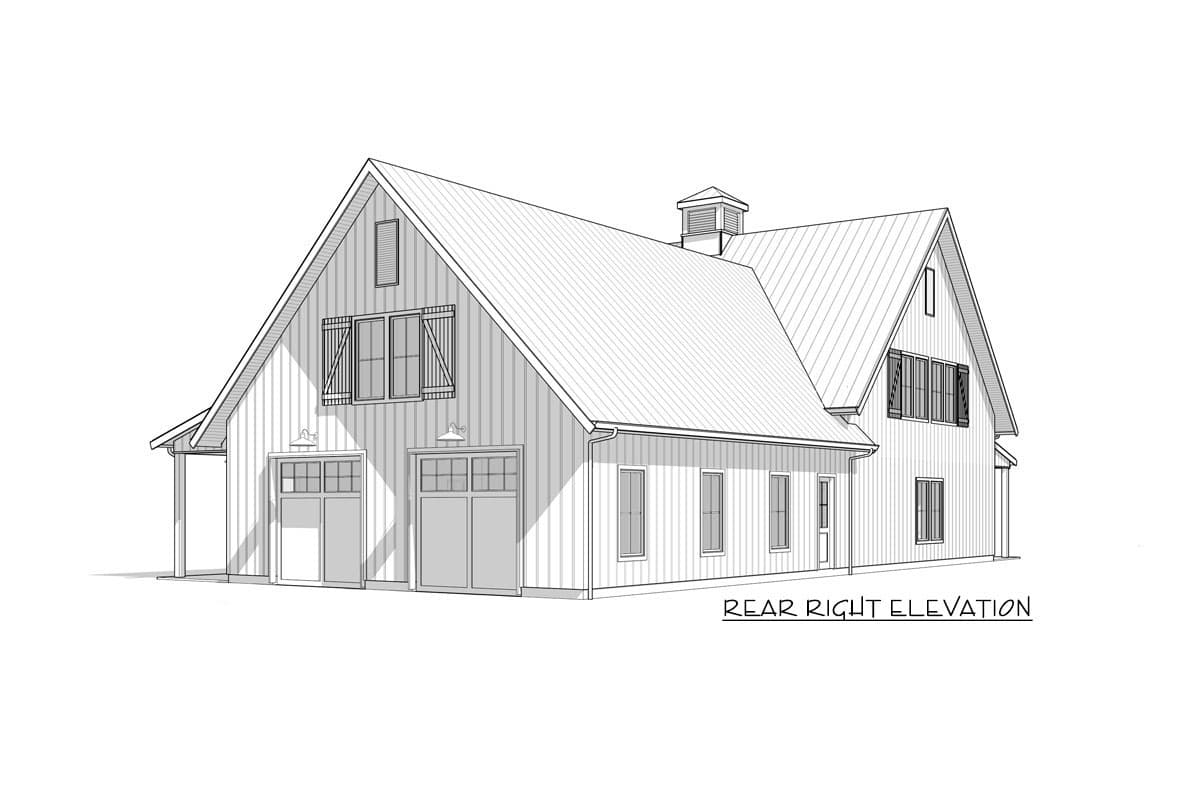 Plan 270063AF: 4-Bed Barndominium-style Modern Farmhouse Plan with Main Level Master - Image #10 - Barndominium, Cottage, Country, Craftsman, Modern Farmhouse, New American, Southern, Traditional