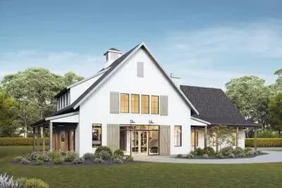 4-Bed Barndominium-style Modern Farmhouse Plan with Main Level Master