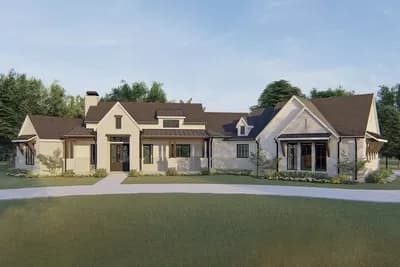 Exclusive Hill Country House Plan with Large Rear Porch and Bonus Room - 2522 Sq Ft