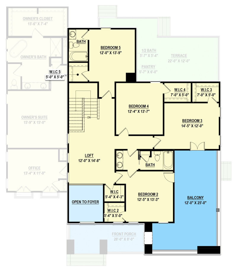 Plan 83626CRW: Modern Home Plan with over 3,700 Square Feet of Living Space - Floor Plan - 2nd Floor - Contemporary, Mid Century Modern, Modern, Northwest, Prairie