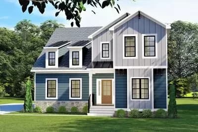 4 Bed Modern Country Home Plan Just Under 3100 Square Feet with 2-Story Family Room