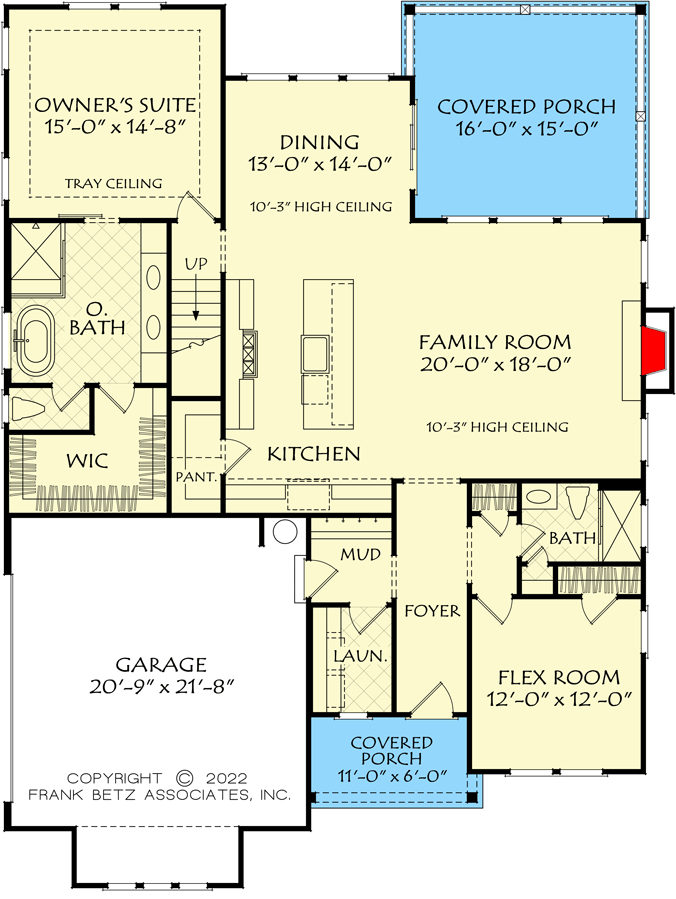 Plan 710419BTZ: 2400 Square Foot New American Cottage with Flex Room Loft or Bedroom - Floor Plan - Main Level - Country, Craftsman, Farmhouse, Modern Farmhouse, New American