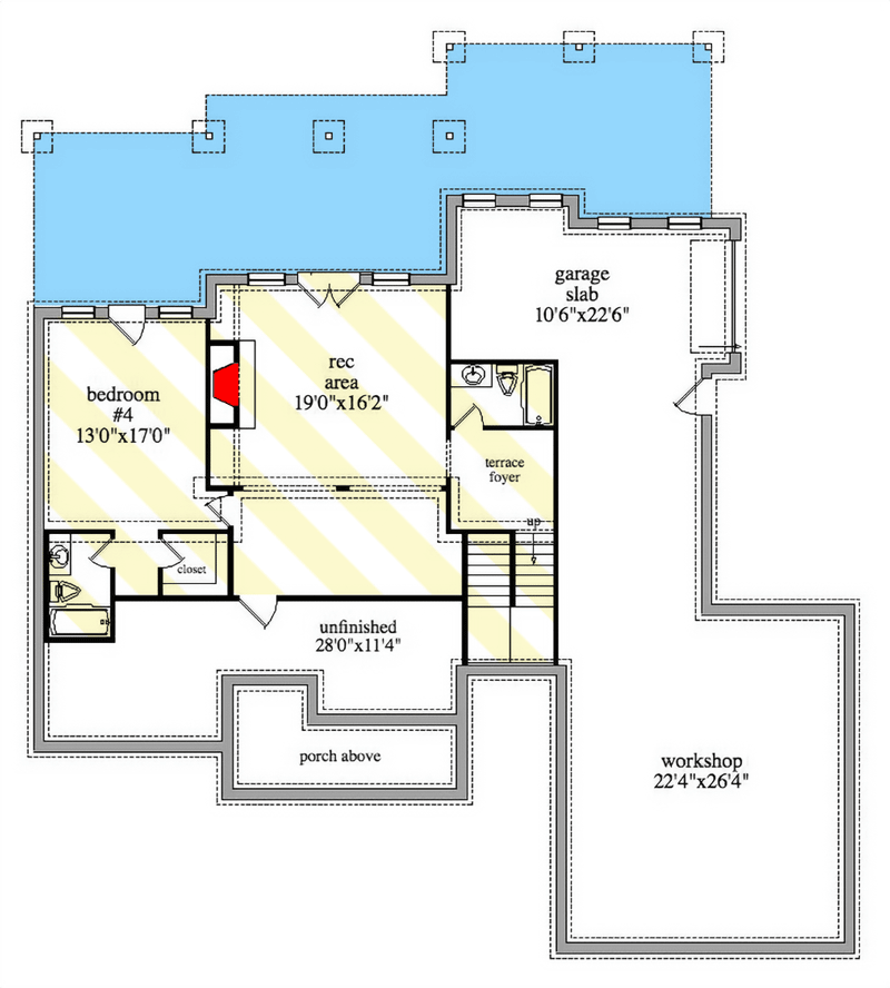 Plan 29905RL: 2800 Mountain-Style Craftsman House Plan with Lower Level Expansion - Floor Plan - Optionally Finished Lower Level - Country, Craftsman, New American, Ranch, Rustic