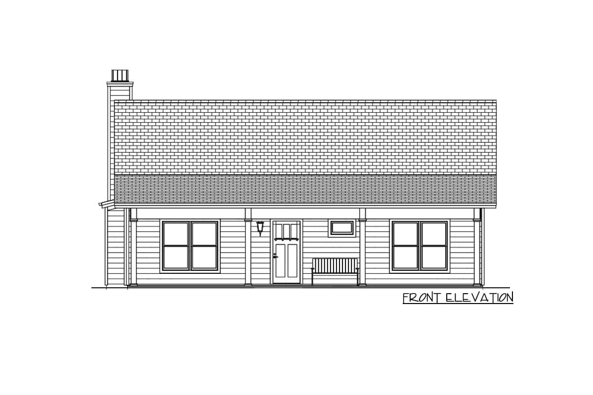 Plan 28947JJ: 2-Bed Country Cabin with Vaulted Open Floor Plan - 1275 Sq Ft - Image #11 - Cabin, Cottage, Country, Farmhouse, Ranch, Rustic