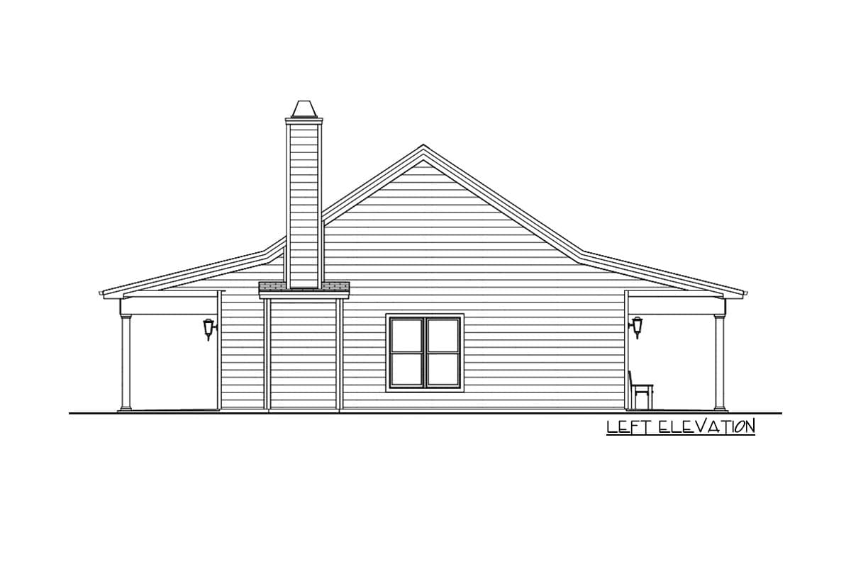 Plan 28947JJ: 2-Bed Country Cabin with Vaulted Open Floor Plan - 1275 Sq Ft - Image #12 - Cabin, Cottage, Country, Farmhouse, Ranch, Rustic