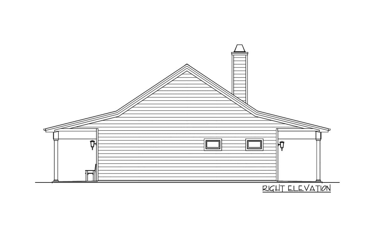 Plan 28947JJ: 2-Bed Country Cabin with Vaulted Open Floor Plan - 1275 Sq Ft - Image #14 - Cabin, Cottage, Country, Farmhouse, Ranch, Rustic