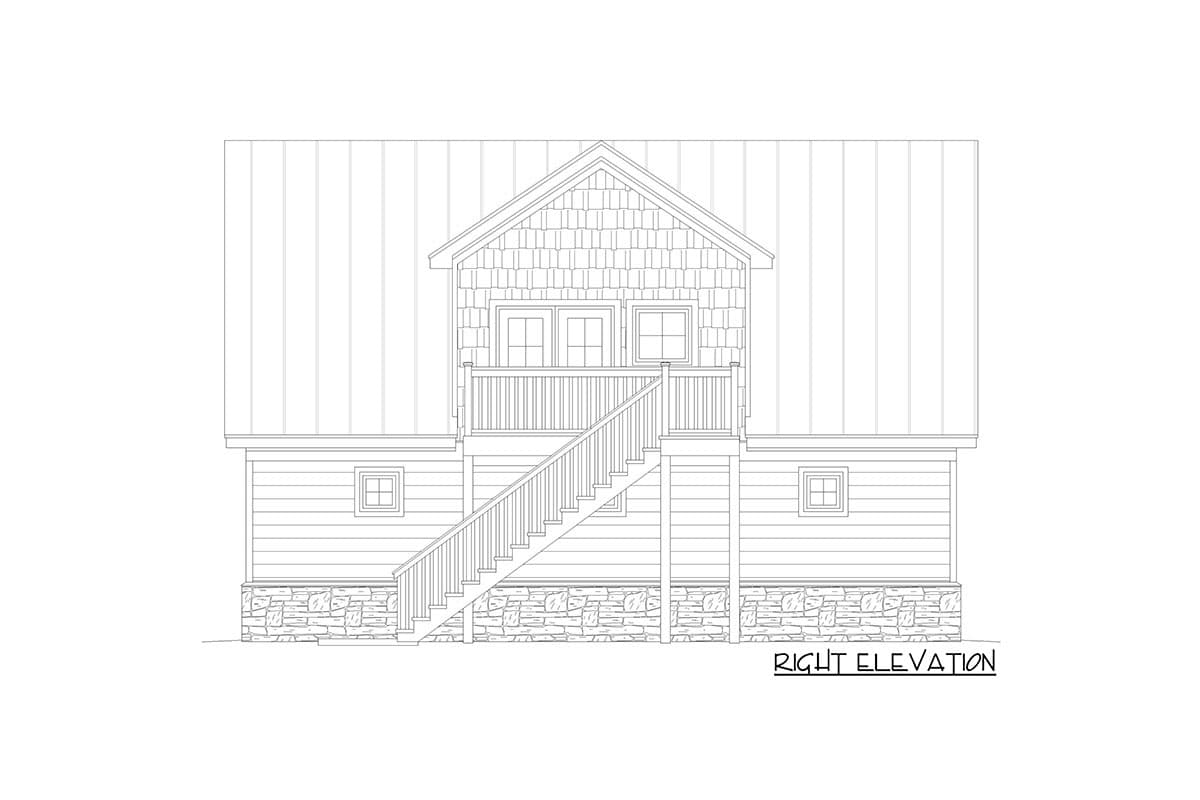 Plan 680044VR: Rustic Garage Apartment or ADU with 1200 Square Feet of Heated Living - Image #5 - Cabin, Carriage, Country, Mountain, Rustic, Traditional