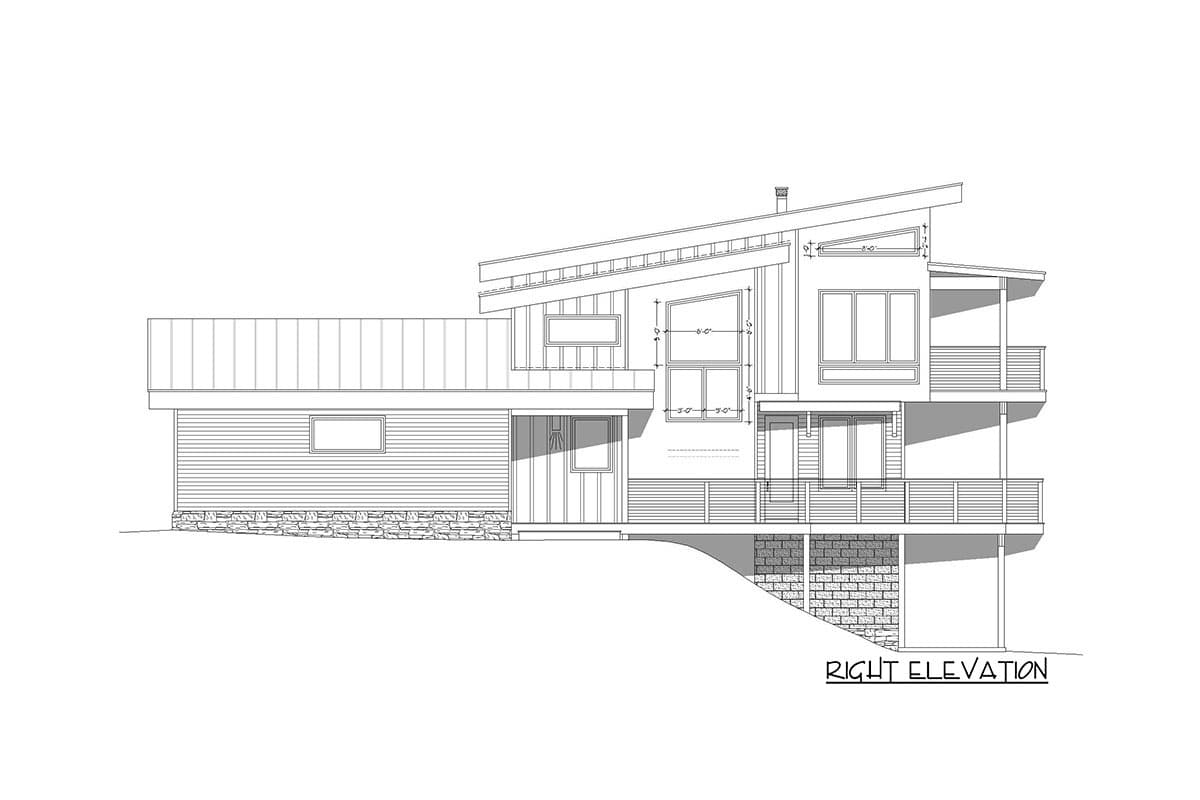 Plan 680046VR: 3400 Square Foot Mid-Century Modern Lake House Plan - Image #7 - Contemporary, Mid Century Modern, Modern, Mountain, Northwest