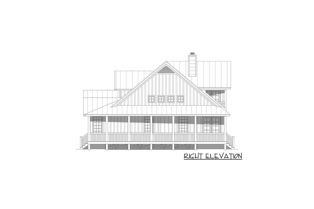 Plan 680047VR: Mountain Country Home Plan Under 2100 Square Feet with Wraparound Porch - Image #8 - Country, Craftsman, Mountain, Rustic