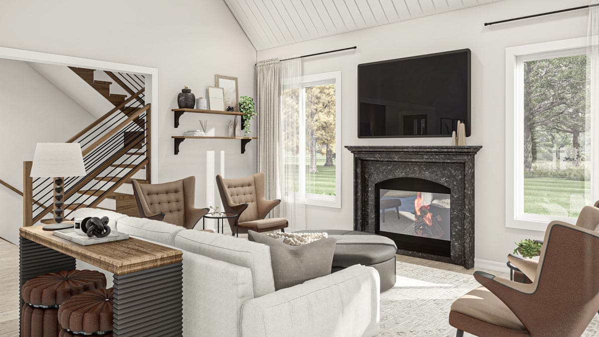 Plan 623165DJ: 3 Bedroom Traditional Country House Plan with Cathedral Ceiling in Great Room - Image #10 - Country, Craftsman, New American, Ranch, Traditional