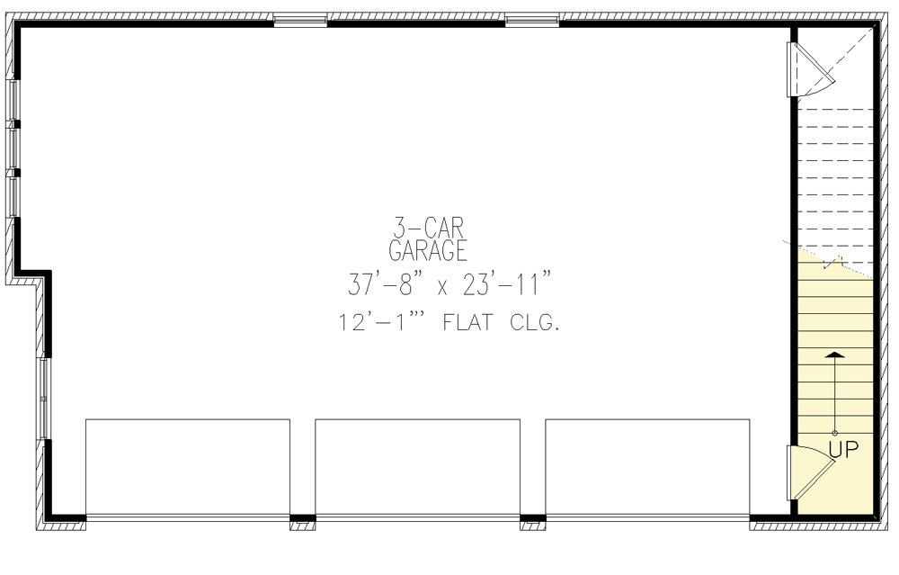 Plan 25791GE: 3-Car Garage with 800 Square Foot Apartment Above - Floor Plan - Main Level - Carriage, Country, Craftsman, Modern Farmhouse, New American, Rustic, Traditional