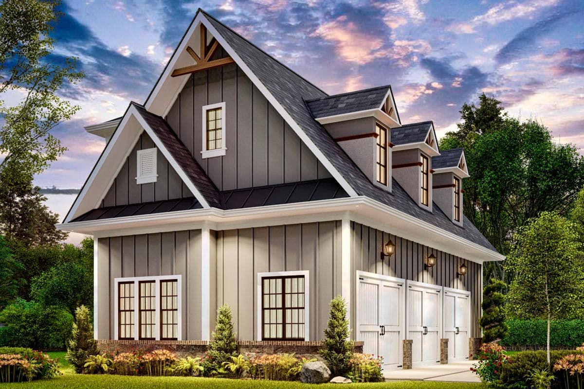 Plan 25791GE: 3-Car Garage with 800 Square Foot Apartment Above - Image #8 - Carriage, Country, Craftsman, Modern Farmhouse, New American, Rustic, Traditional