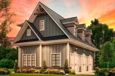 3-Car Garage with 800 Square Foot Apartment Above