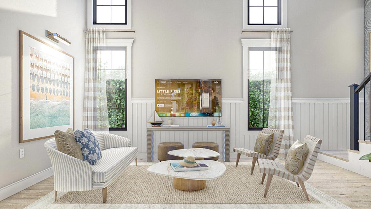 Plan 623166DJ: 803 Square Foot Pool House Plan with Upstairs Bunk Bds and Rec Room - Image #10 - Contemporary, Cottage, Country, European, French Country, Georgian, New American