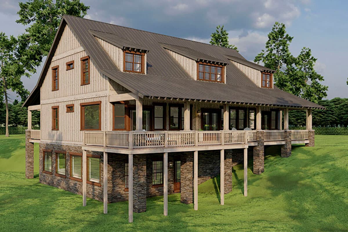 Plan 70833MK: 2700 Square Foot Rustic Country House Plan with Bonus Apartment Above Garage - Image #6 - Country, Craftsman, Mountain, Rustic