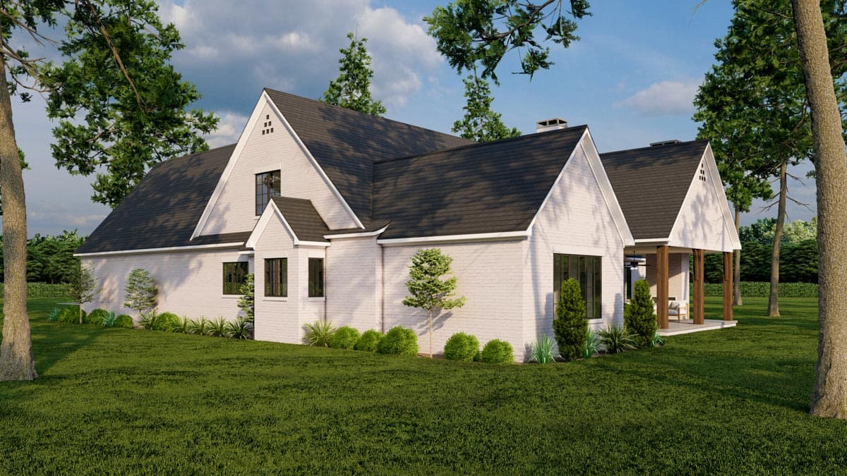 Plan 70834MK: Transitional 4-Bed House Plan with Vaulted Outdoor Living Room - 2998 Sq Ft - Image #6 - Acadian, Contemporary, Country, Southern, Transitional