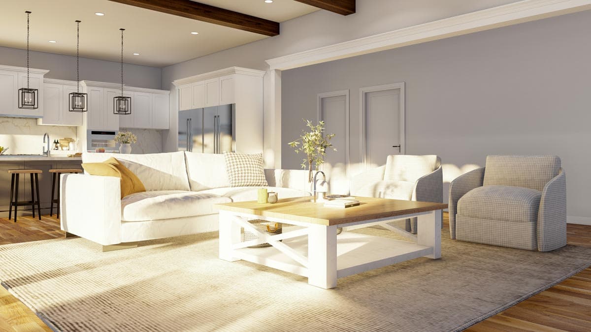 Plan 70834MK: Transitional 4-Bed House Plan with Vaulted Outdoor Living Room - 2998 Sq Ft - Image #13 - Acadian, Contemporary, Country, Southern, Transitional