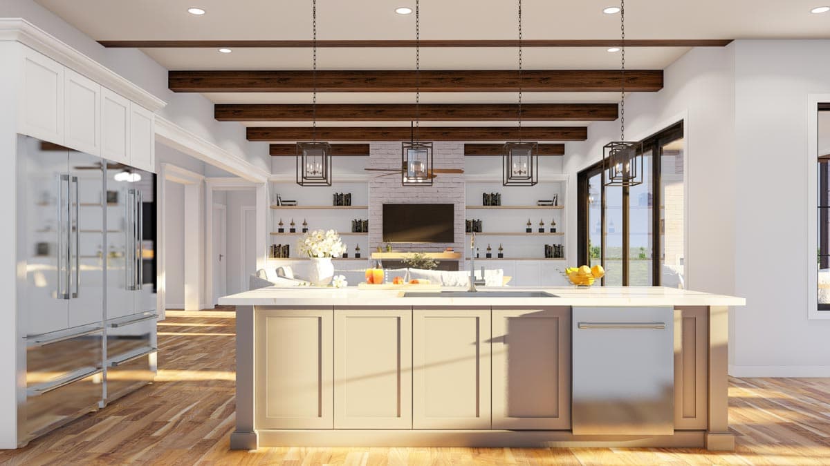 Plan 70834MK: Transitional 4-Bed House Plan with Vaulted Outdoor Living Room - 2998 Sq Ft - Image #18 - Acadian, Contemporary, Country, Southern, Transitional