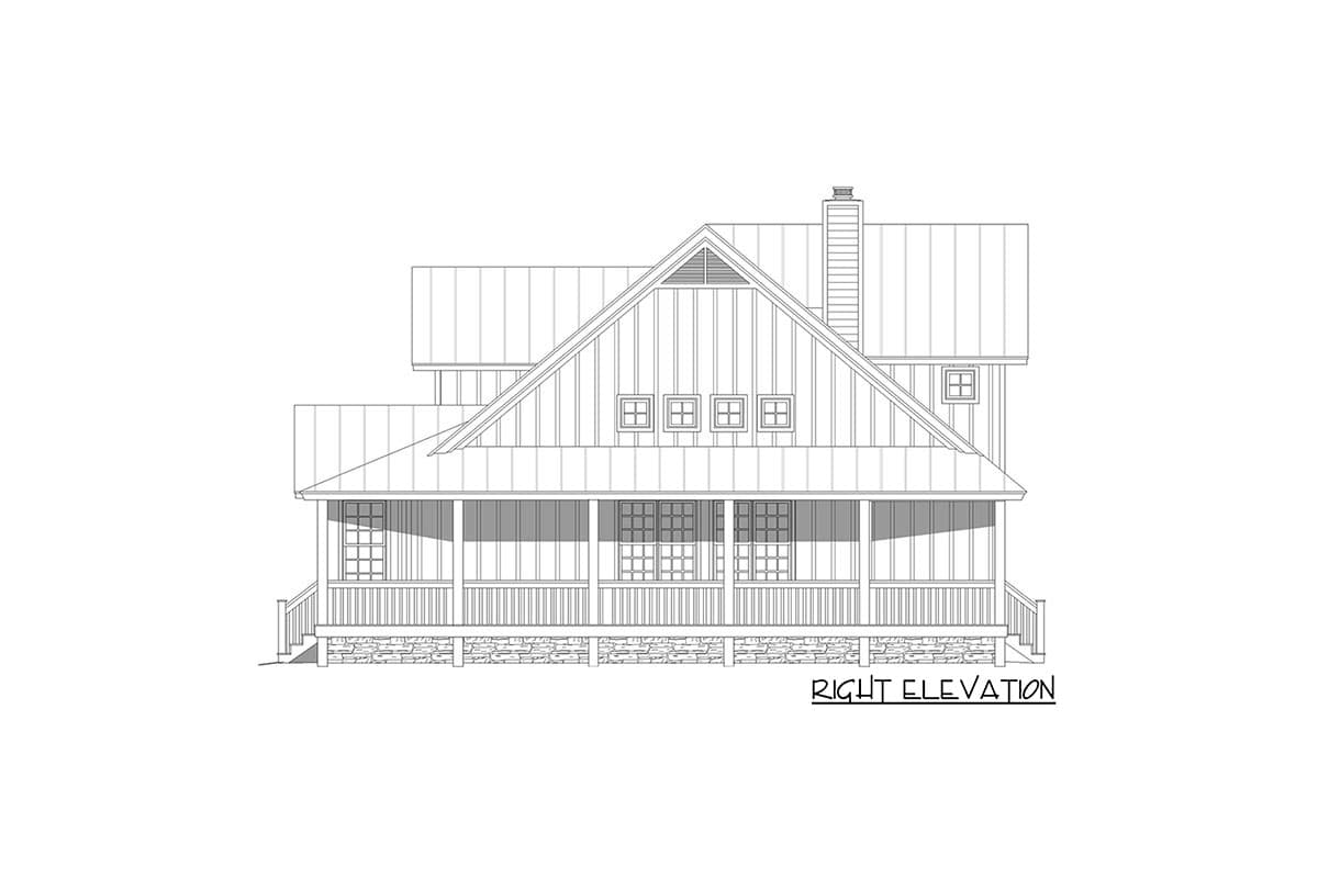 Plan 680049VR: 2400 Square Foot 3-Bed Rustic Country Home Plan with Wraparound Porch - Image #5 - Country, Craftsman, Farmhouse, Mountain, Rustic