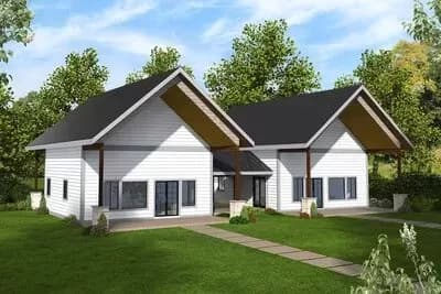 Rustic Duplex with Matching 2-Bed Units Around 1000 Square Feet Connected by Breezeway