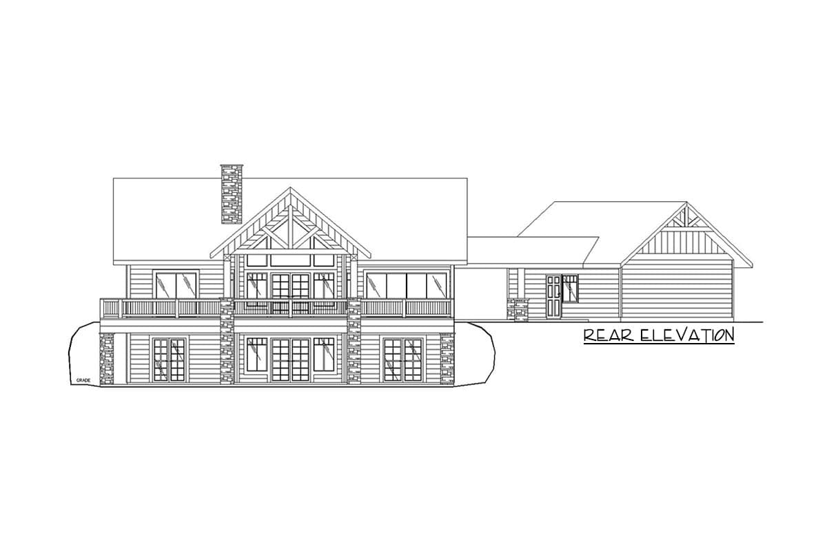 Plan 350008GH: Mountain Ranch Home Plan Under 3400 Square Feet with Angled Garage and a Home Office - Image #4 - Country, Craftsman, Mountain, Ranch, Rustic