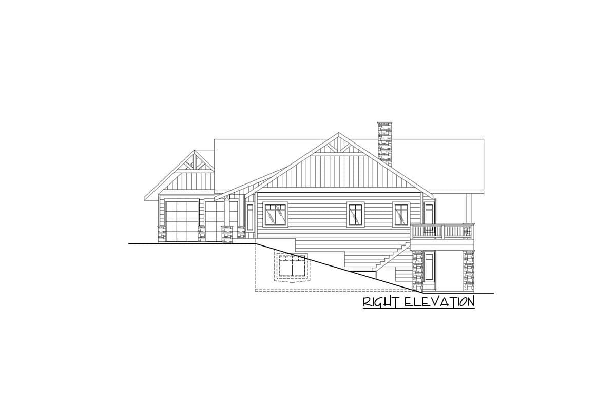 Plan 350008GH: Mountain Ranch Home Plan Under 3400 Square Feet with Angled Garage and a Home Office - Image #5 - Country, Craftsman, Mountain, Ranch, Rustic