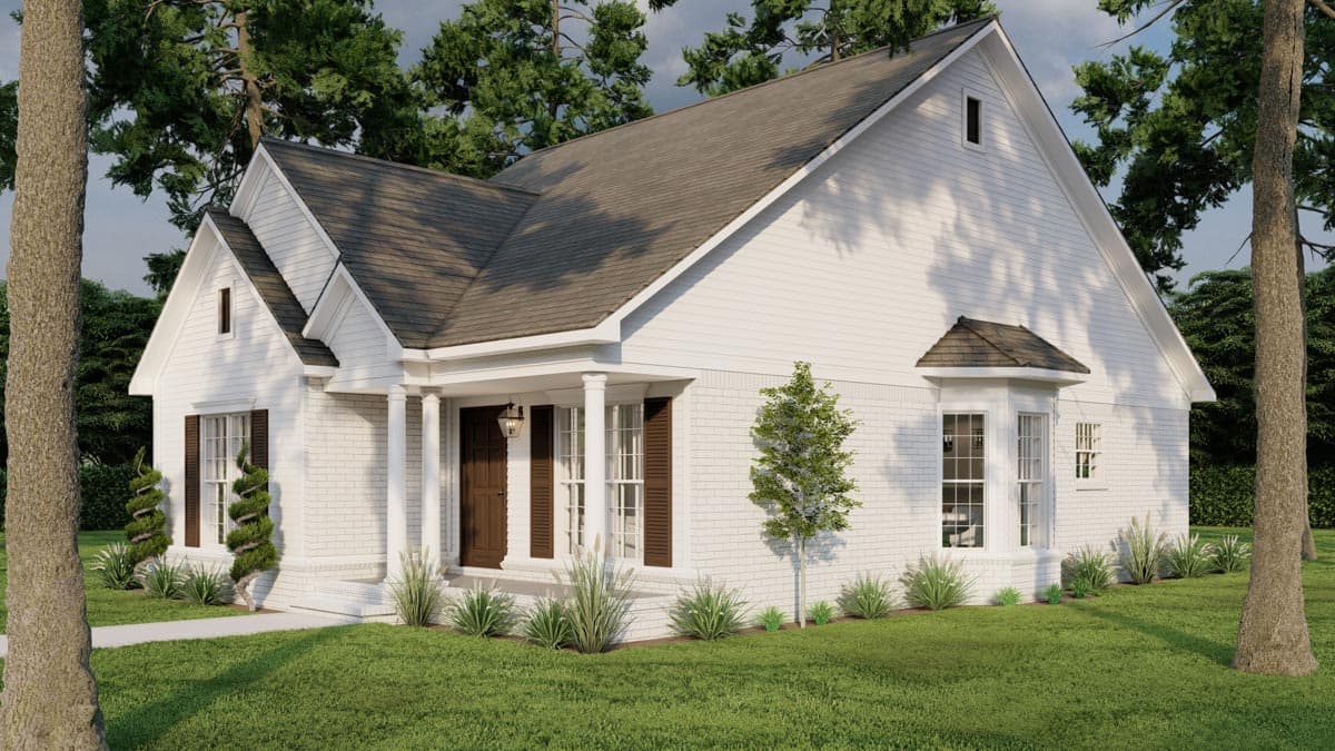 Plan 70835MK: Flexible Cottage Under 1300 Square Feet with Bayed Dining Area - Image #8 - Cottage, Country, Traditional