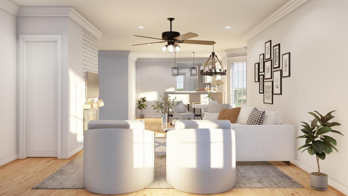 Plan 70835MK: Flexible Cottage Under 1300 Square Feet with Bayed Dining Area - Image #9 - Cottage, Country, Traditional