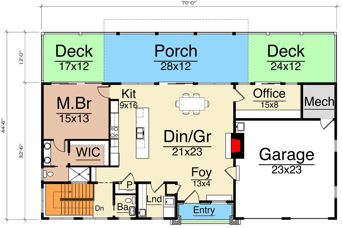 Plan 18710CK: Modern Mountain House Plan with Stacked Rear Decks - Floor Plan - Image #6 - Contemporary, Mid Century Modern, Modern, Mountain, Northwest