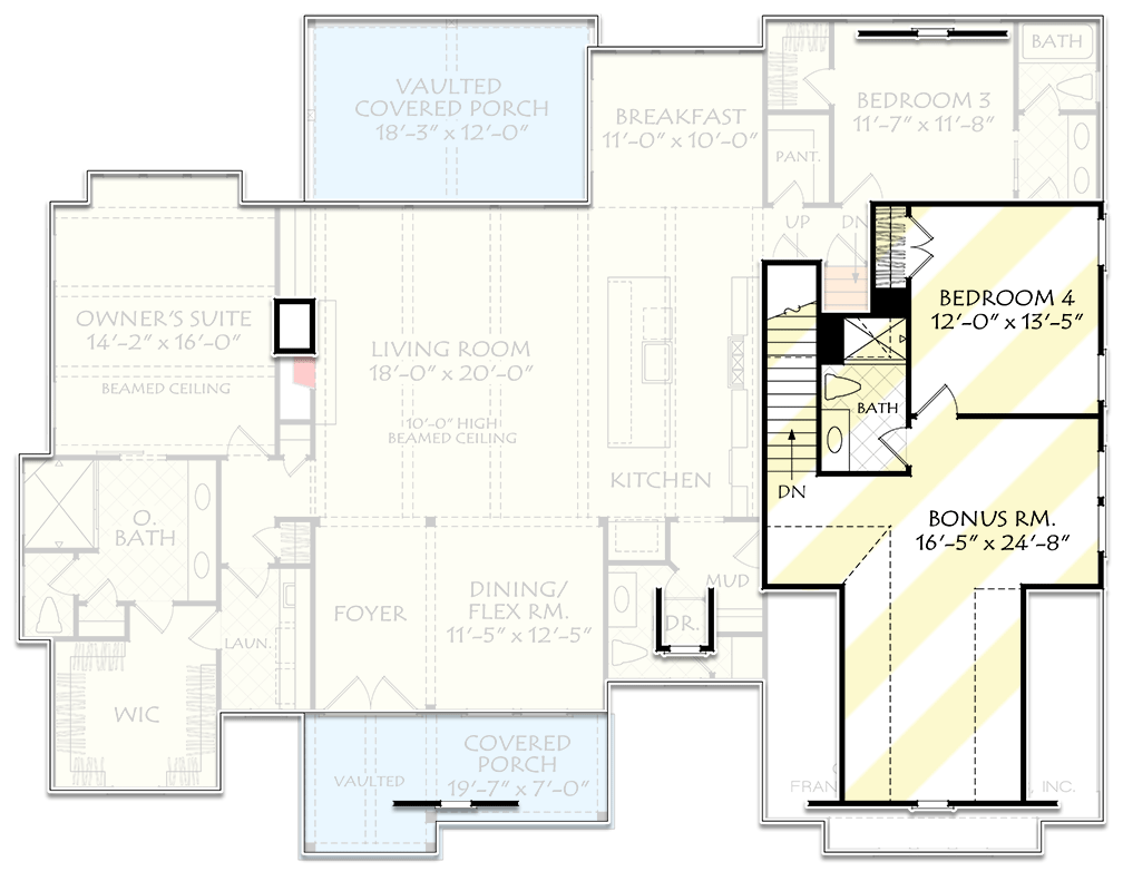 Plan 710420BTZ: New American House Plan Under 2300 Square Feet with Flex Room and Bonus Expansion - Floor Plan - 2nd Floor - Country, Craftsman, New American, Ranch