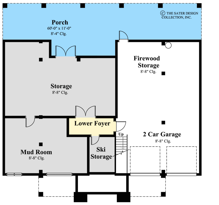Plan 340109STR: Raised Villa House Plan with 3 Beds and 3 Baths Under 2500 Square Feet - Floor Plan - Lower Level - Coastal, Contemporary, Florida-Style, Low Country, Southern