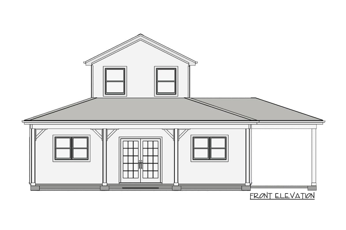 Plan 430832SNG: Light-Filled 1200 Square Foot Country Cabin with Front and Side Porches - Image #14 - Cabin, Cottage, Country, Modern Farmhouse, Rustic