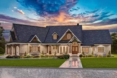 3-Bed Craftsman Ranch House Plan with His and Hers Master WIC