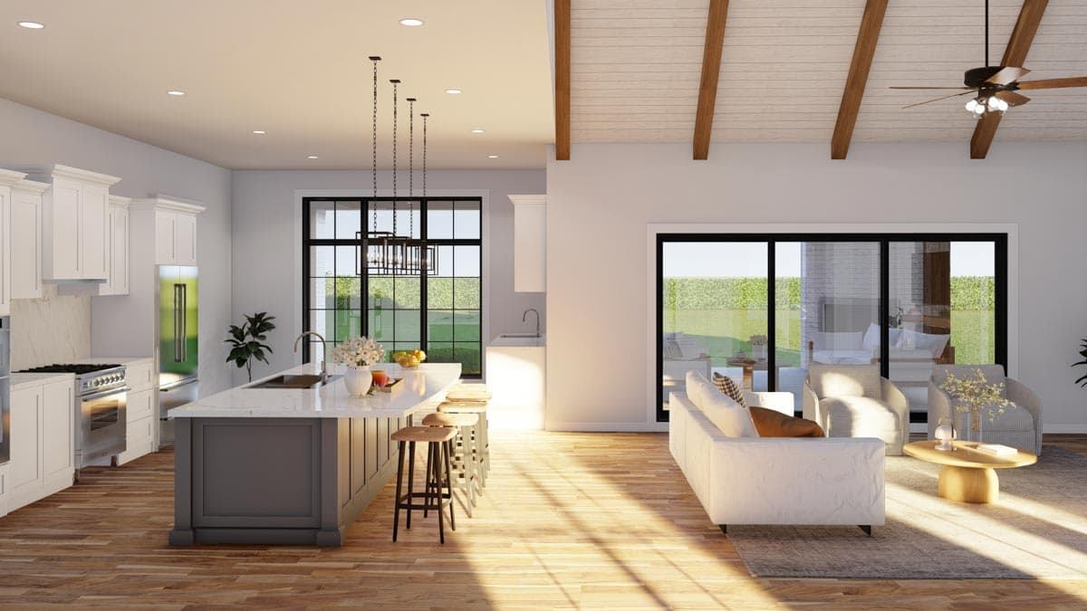 Plan 70837MK: Transitional House Plan Under 3000 Square Feet with Angled Porte-Cochere Garage - Image #11 - European, Southern, Transitional