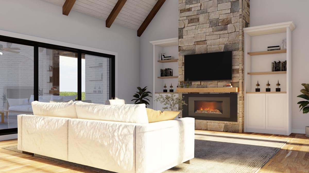 Plan 70837MK: Transitional House Plan Under 3000 Square Feet with Angled Porte-Cochere Garage - Image #12 - European, Southern, Transitional