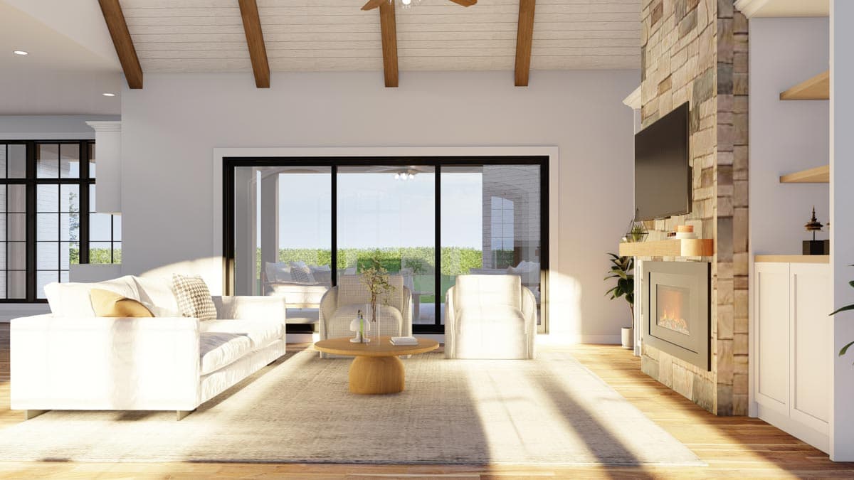 Plan 70837MK: Transitional House Plan Under 3000 Square Feet with Angled Porte-Cochere Garage - Image #13 - European, Southern, Transitional