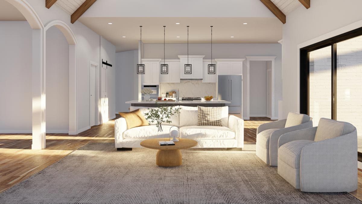 Plan 70837MK: Transitional House Plan Under 3000 Square Feet with Angled Porte-Cochere Garage - Image #14 - European, Southern, Transitional