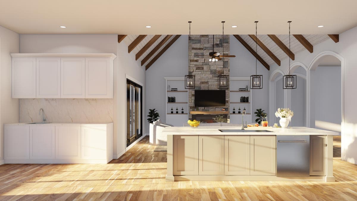 Plan 70837MK: Transitional House Plan Under 3000 Square Feet with Angled Porte-Cochere Garage - Image #18 - European, Southern, Transitional