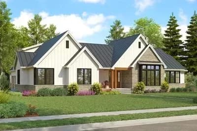 New American Ranch Plan with Rear Garage and Bonus Room - 2712 Sq Ft