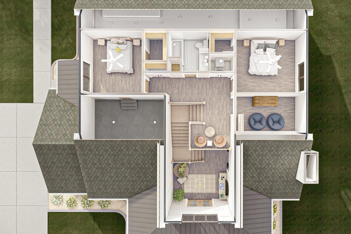 Plan 623167DJ: 2800 Square Foot Farmhouse Cottage House Plan with 2-Story Foyer - Image #18 - Cottage, Country, Craftsman, Farmhouse, Traditional