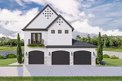 Modern Cottage Style Carriage House Plan with Workshop - 1165 Sq Ft