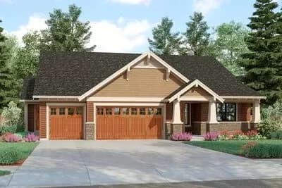 Multi-Generational 2600 Square Foot Craftsman Home Plan with Guest Suite