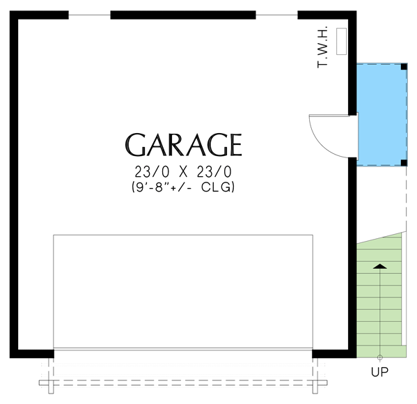 Plan 69562AM: Apartment Under 600 Square Feet Above 2-Car Garage - Floor Plan - Main Level - Carriage, Country, Craftsman