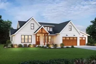 Country Craftsman Plan with over 2,800 Sq Ft of Living Space